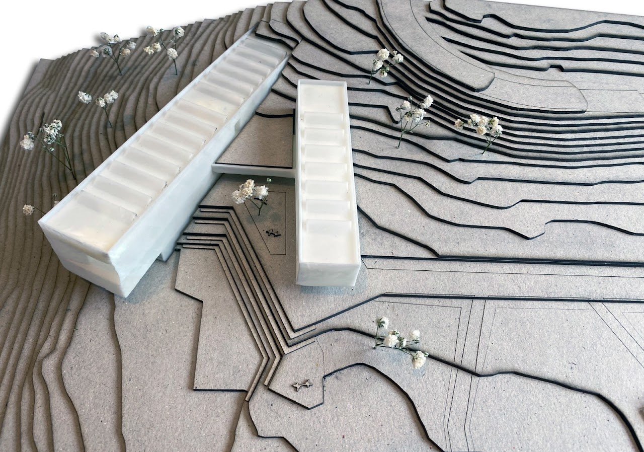 Maqueta CONTEMPLATIO, diseño de FF Quintana, escala 1:500.